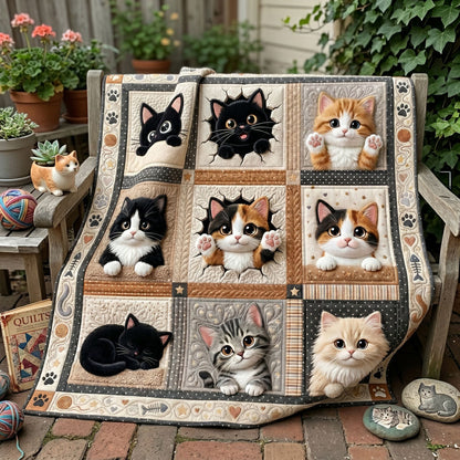 Cute Kitten Patchwork WN2705004CL Quilt