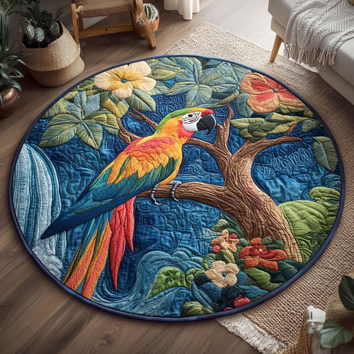 Tropical Macaw WJ1606053CL Quilted Round Mat