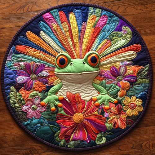 Whimsical Frog WN2207086CL Quilted Round Mat