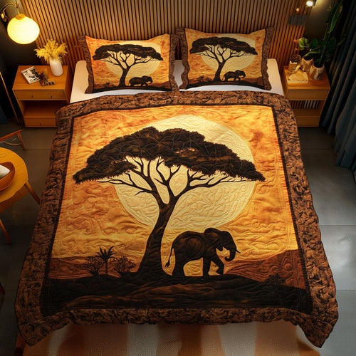 Golden Savannah African Elephant WN1103120CL Duvet Cover Set