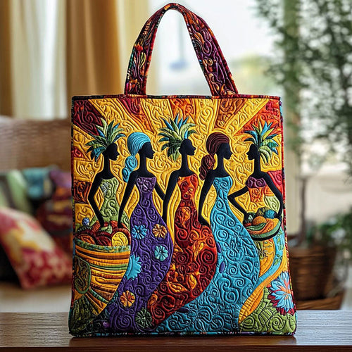 Graceful African Women QA2011015CL Quilted Tote Bag