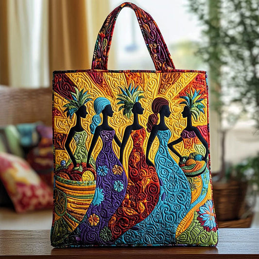 Graceful African Women QA2011015CL Quilted Tote Bag