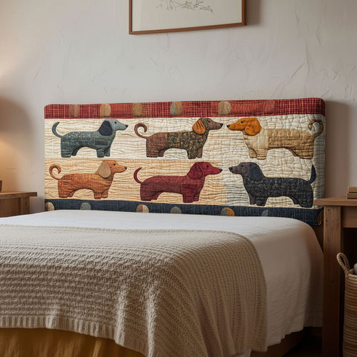 Patch Joy Dachshund WN0601060CL Quilted Headboard Slipcover