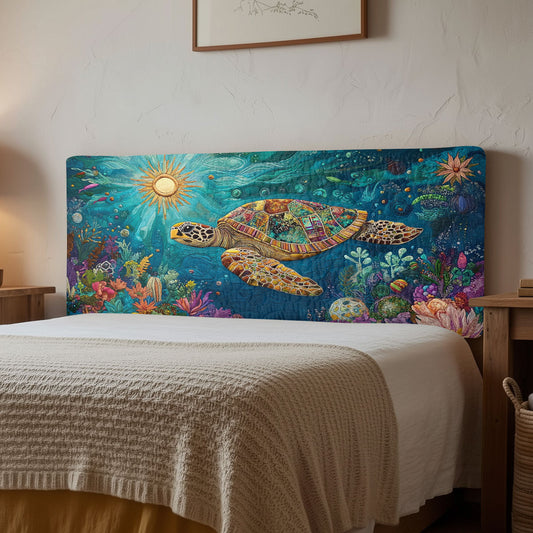 Ocean Turtle CW2512015CL Quilted Headboard Slipcover