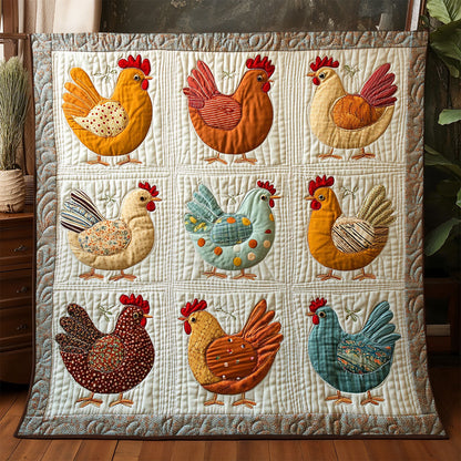 Vintage Patchwork Chicken WJ2304008CL Quilt