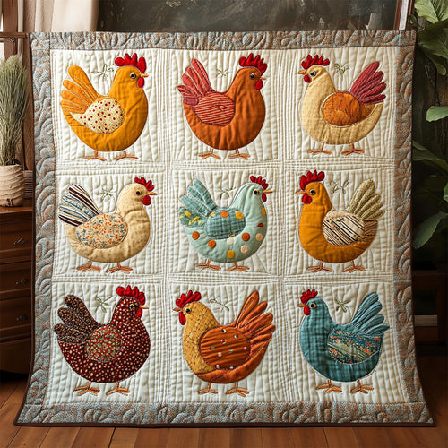 Vintage Patchwork Chicken WJ2304008CL Quilt