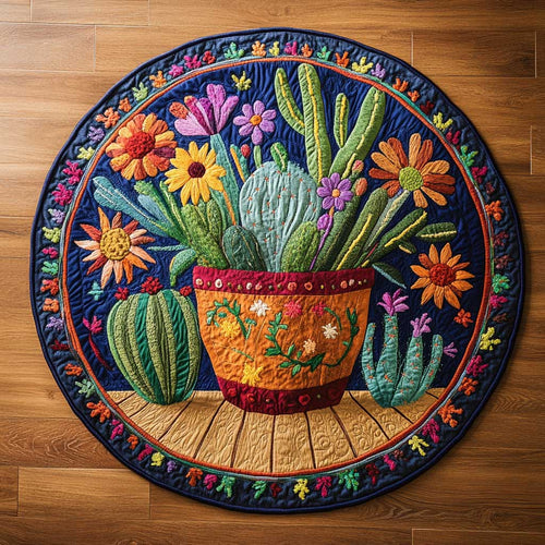 Cactus Whisper WN0505038CL Quilted Round Mat