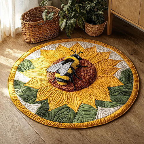 Sunflower Bee QA2911006CL Quilted Round Mat