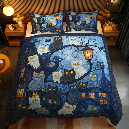 Silly Cat Haunted Street WN1103153CL Duvet Cover Set