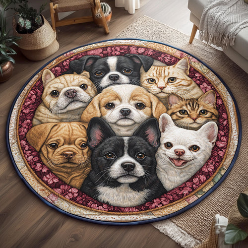 Furever Together WJ2406025CL Quilted Round Mat