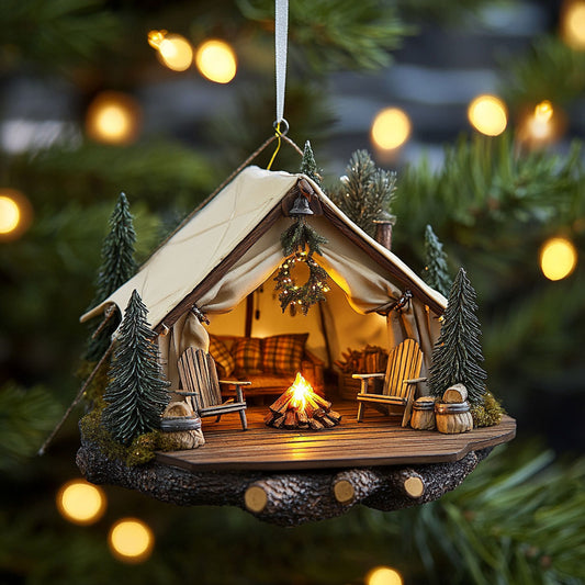 Glamping Tent Escape WN2911041CL Christmas Ornament