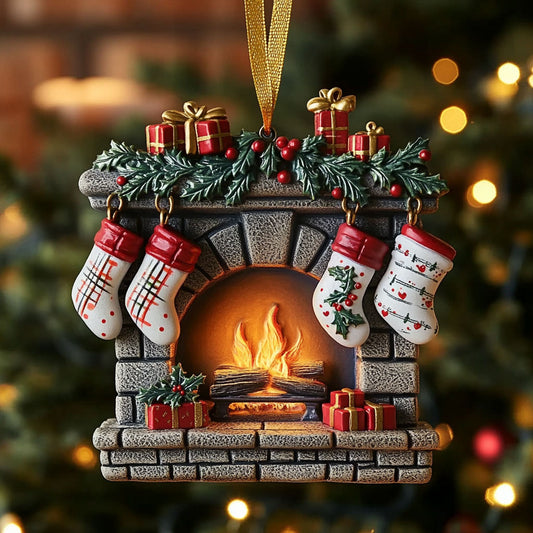 Festive Fireplace WN2411033CL Christmas Ornament