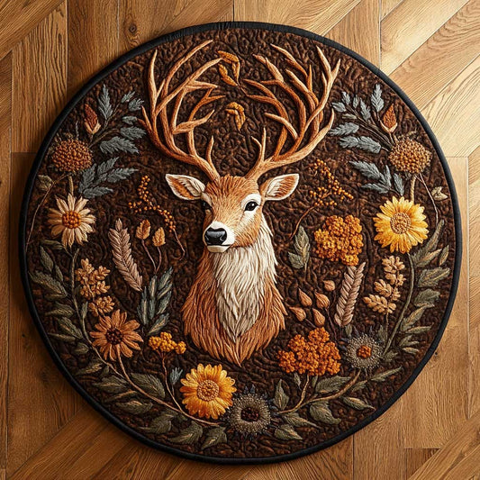 Forest Deer WN2404044CL Quilted Round Mat