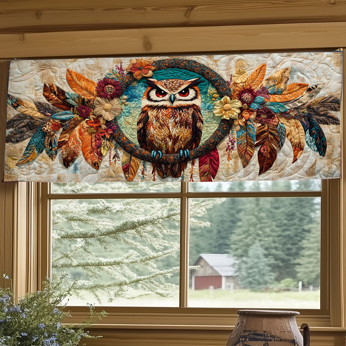 Native Owl WJ0406030CL Quilted Valance