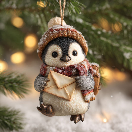 Penguin Snow Message WN1112066CL Christmas Ornament