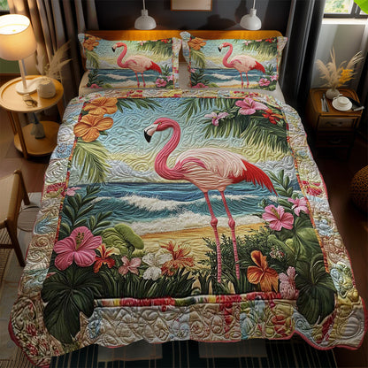 Hawaiian Flamingo Escape WN1003093CL Duvet Cover Set