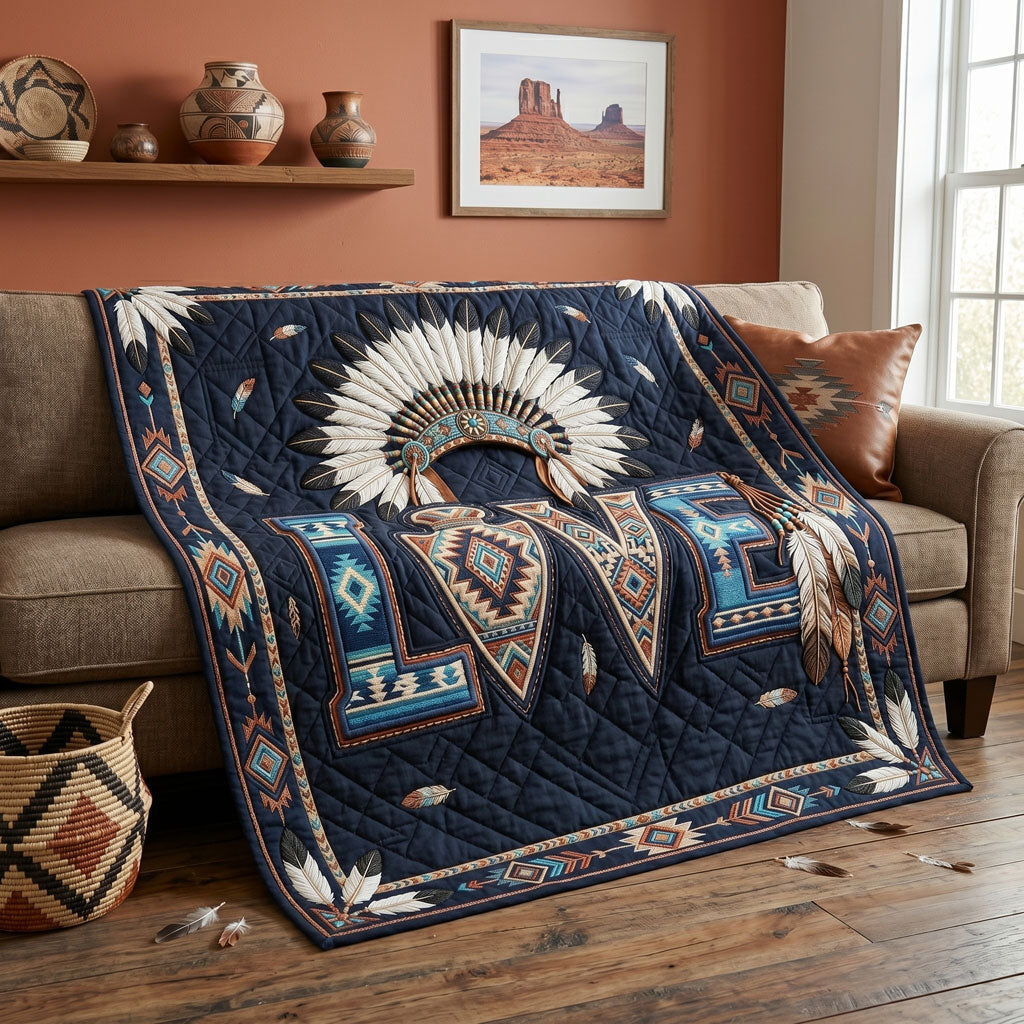 Southwestern Love And Feathers WN1106013CL Quilt