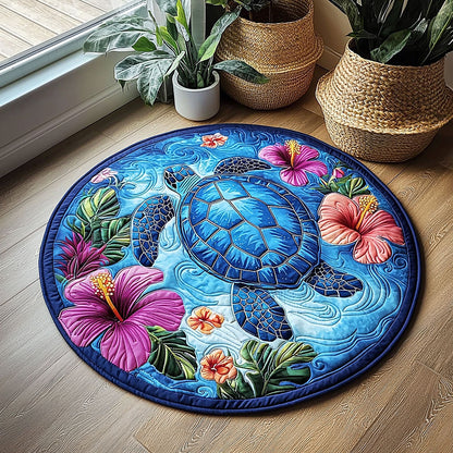 Tropical Turtle QA2911018CL Quilted Round Mat