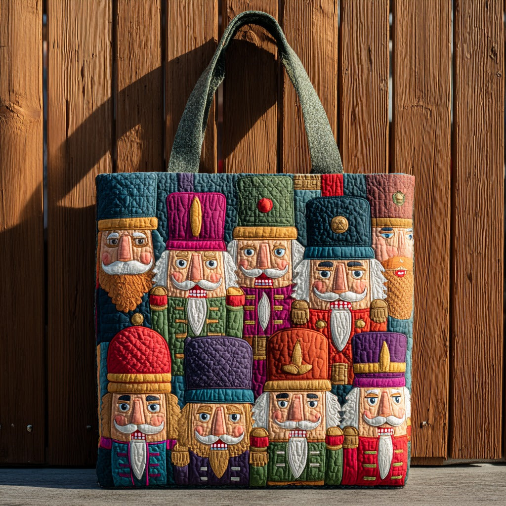 Whimsical Christmas Nutcracker XR1811019CL Quilted Tote Bag