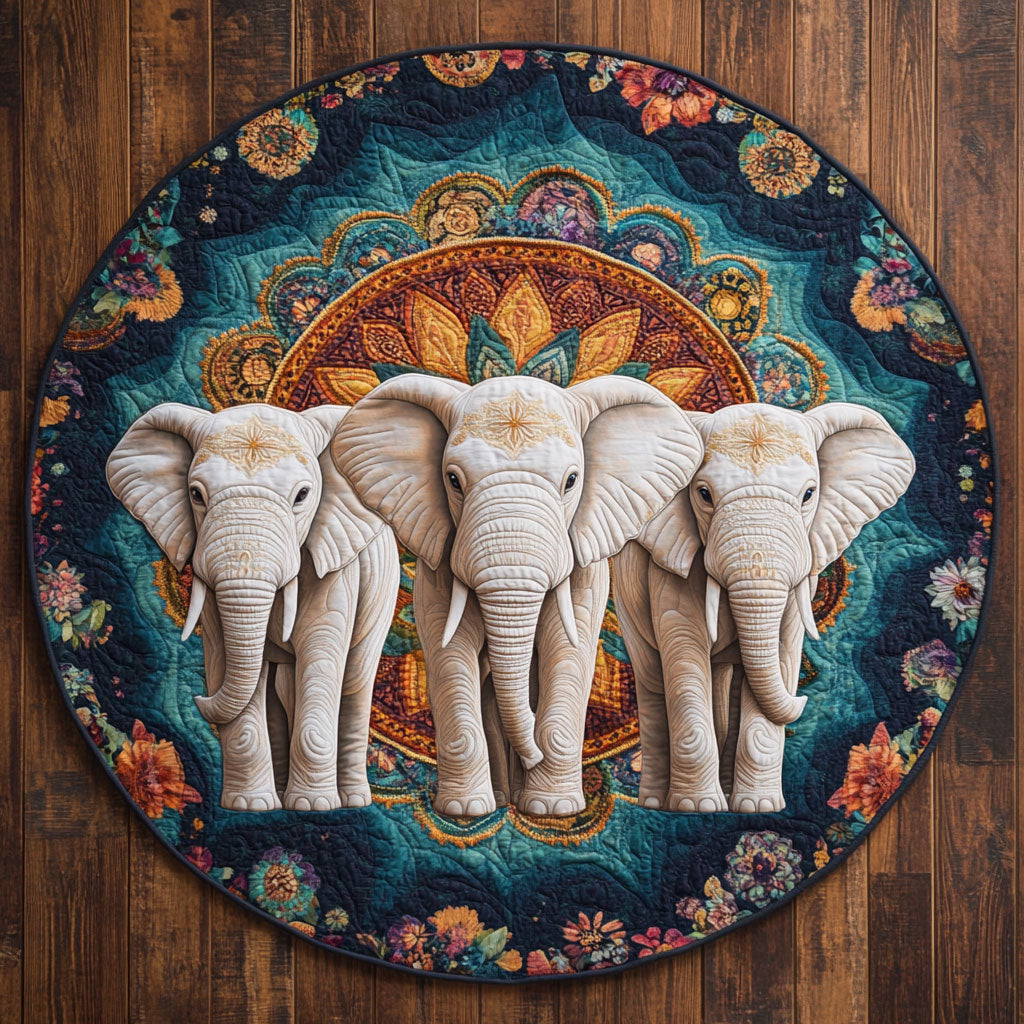 Elephant Totem Harmony KL3112001CL Quilted Round Mat