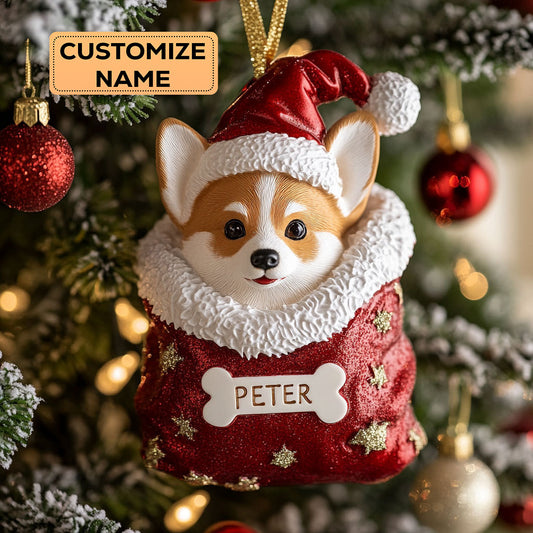Corgi Holiday CW0412012CL Personalized Christmas Ornament