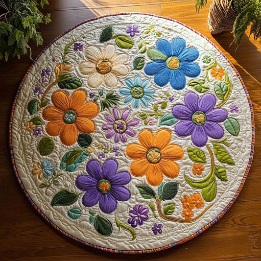 Fresh Flower WN0808031CL Quilted Round Mat