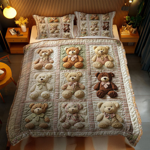 Patchwork Teddy Bear WN1003106CL Duvet Cover Set