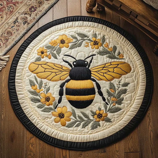 Honey Bee Haven WN1903067CL Quilted Round Mat