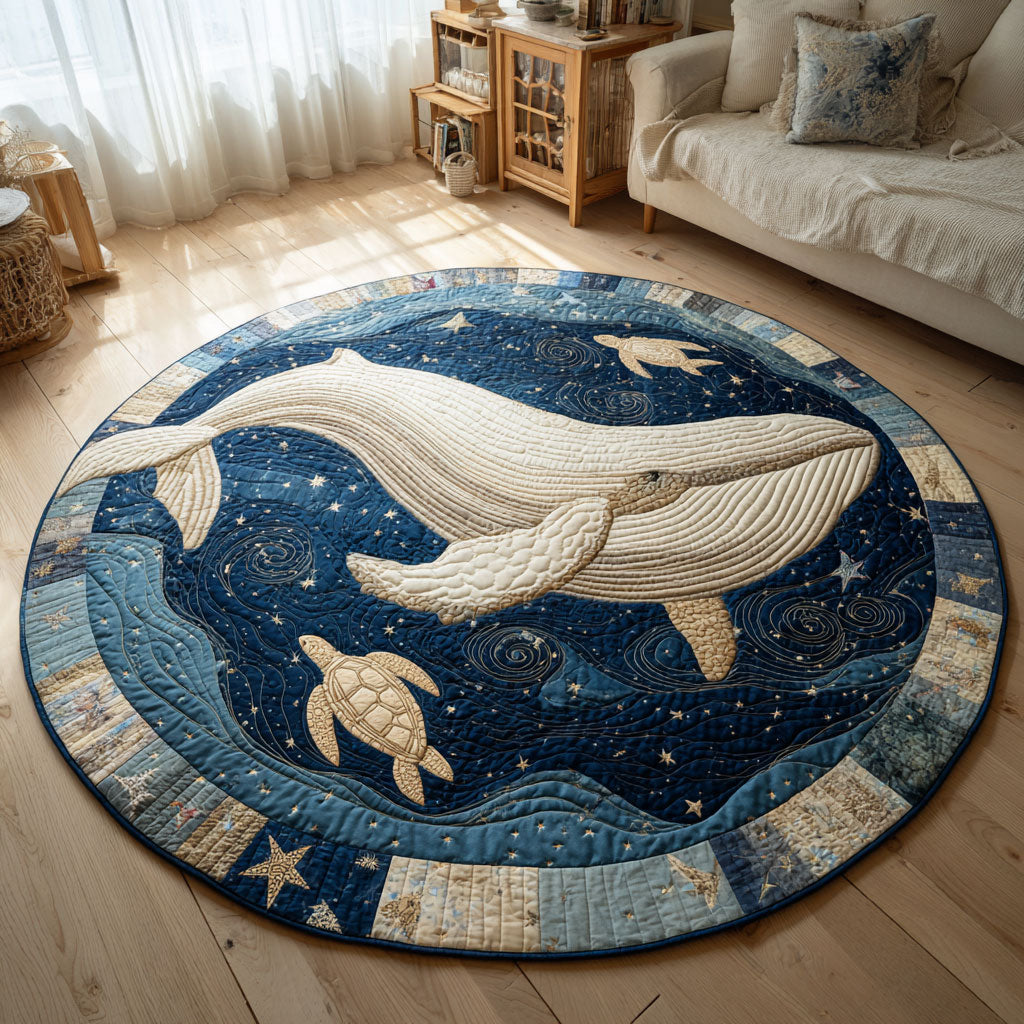Oceanic Whale CW1401096CL Quilted Round Mat