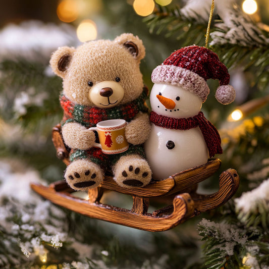 Snowman Festive Sled WN1112089CL Christmas Ornament