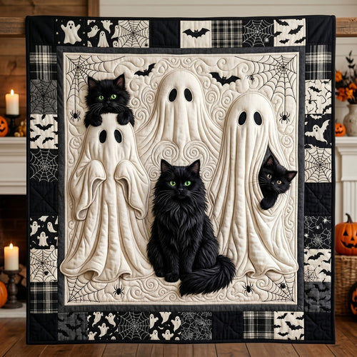 Spooky Black Cat Ghost WN0905017CL Quilt