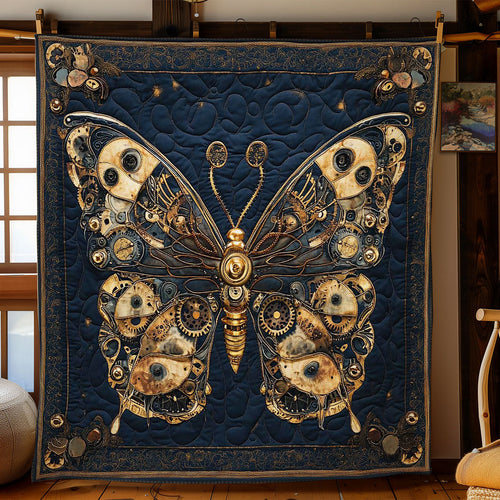 Golden Steampunk Butterfly WN0402036CL Quilt