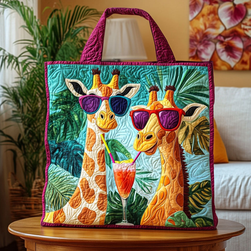 Giraffe Summer KL1512017CL Quilted Tote Bag