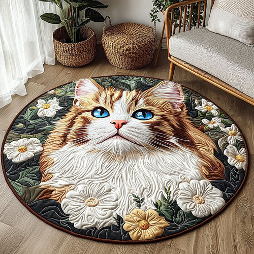 Blooming Cat QA1201030CL Quilted Round Mat
