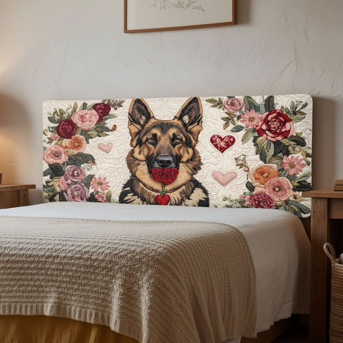 German Shepherd Garden CW2012017CL Quilted Headboard Slipcover