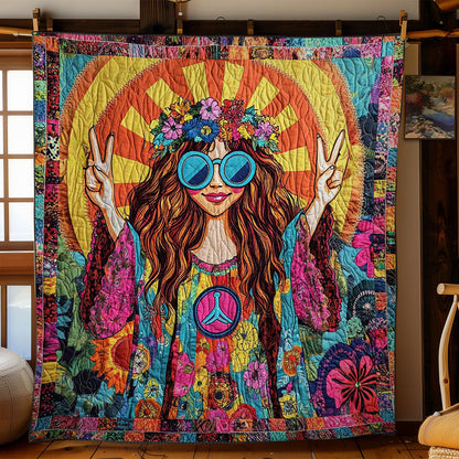 Boho Vibes Hippie Girl WN1102040CL Quilt