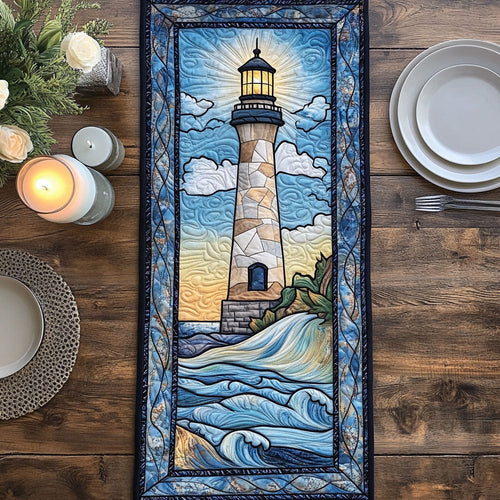 Serenity Lighthouse CW1301183CL Quilted Table Runner