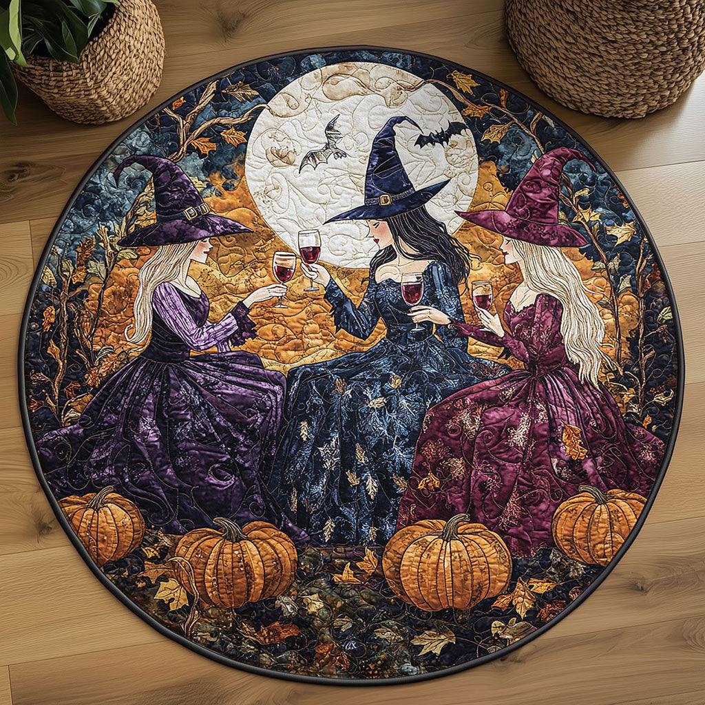 Moonlit Witch Gathering WN15080071CL Quilted Round Mat