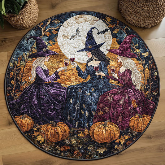 Moonlit Witch Gathering WN15080071CL Quilted Round Mat