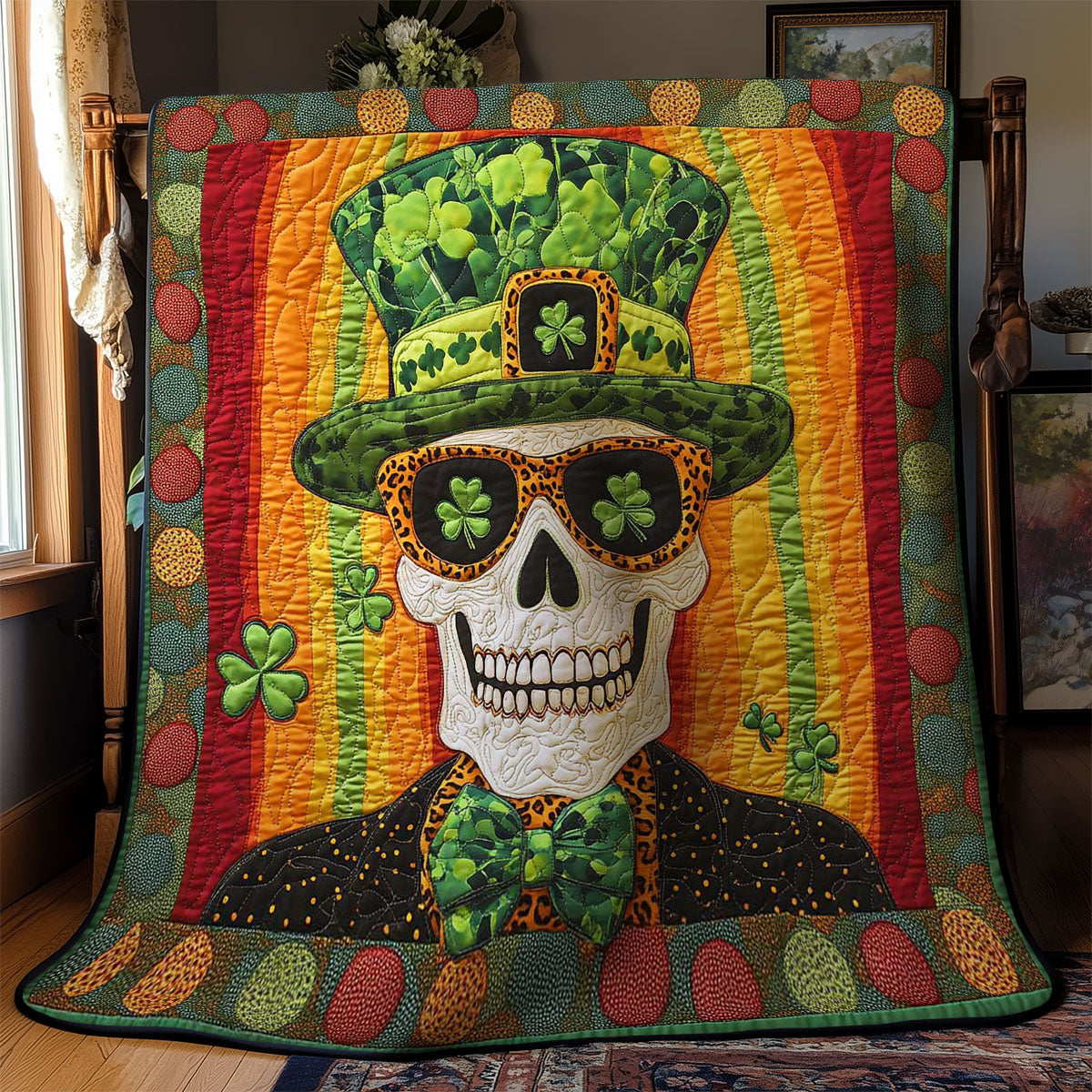 Shamrock Skull WN0701053CL Quilt