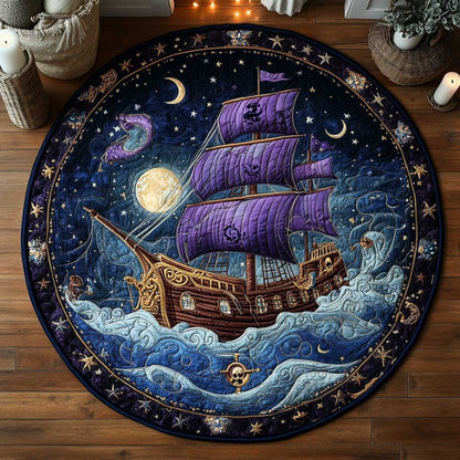 Haunted Pirate Ship WN2404049CL Quilted Round Mat
