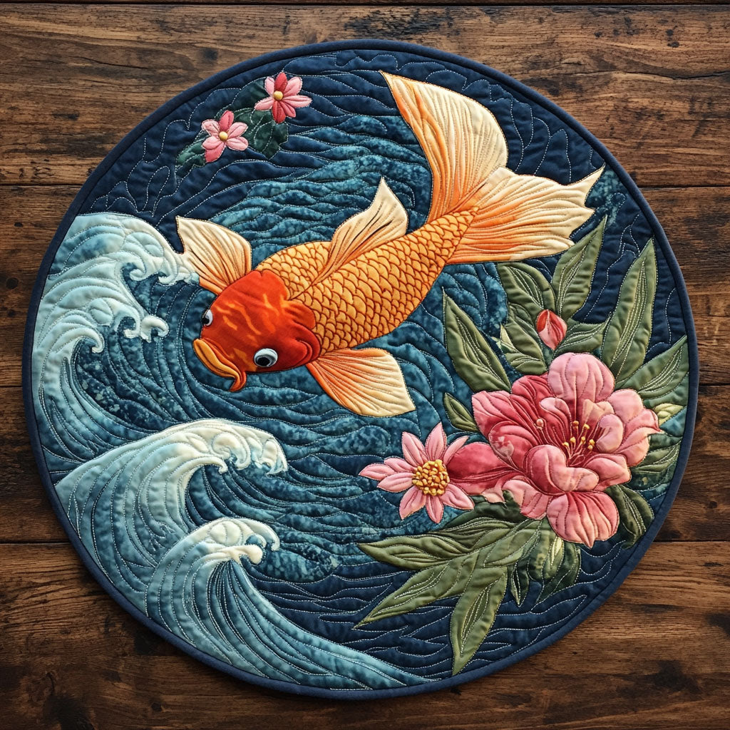 Dance Of Gold WP0505025CL Quilted Round Mat