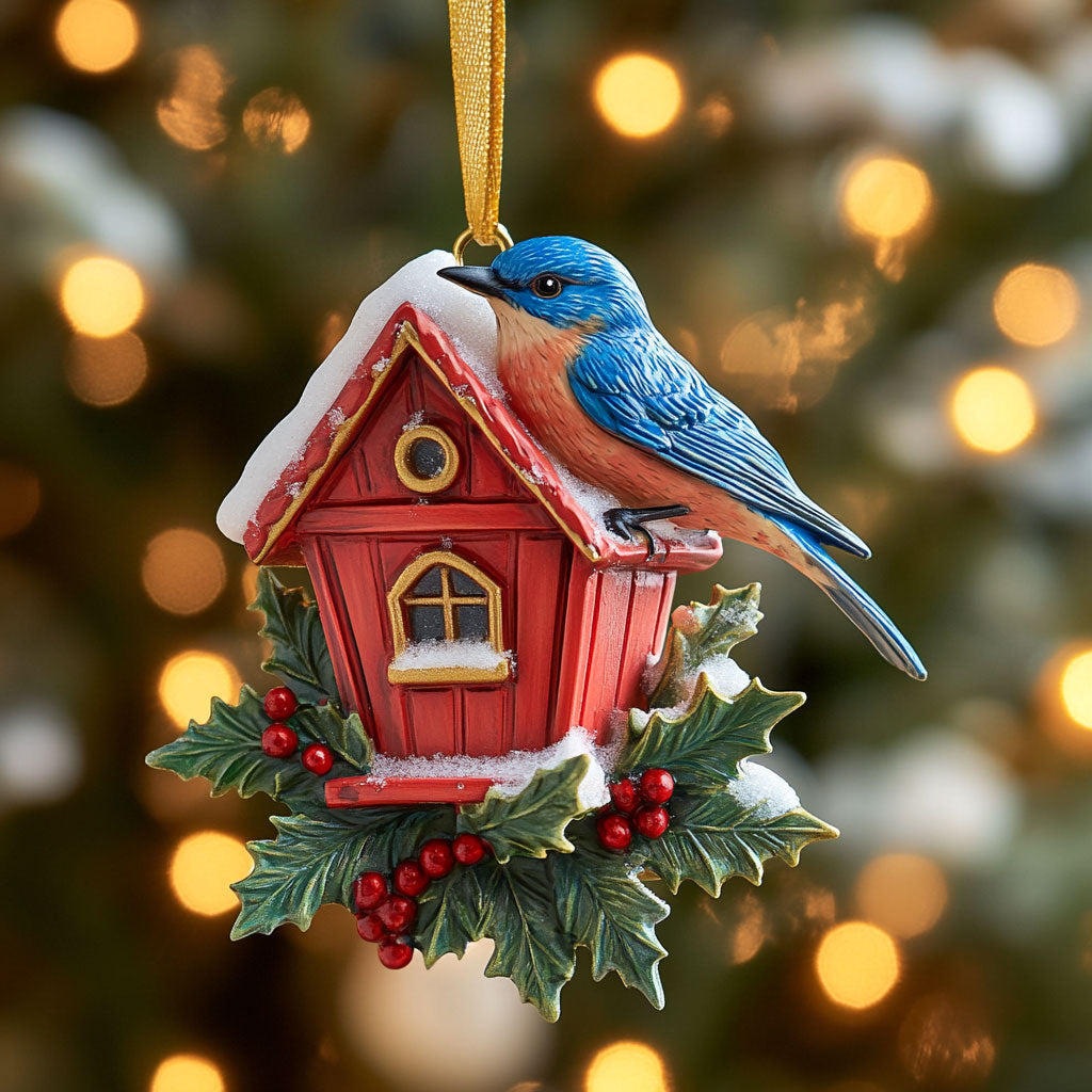 Snowy House Bluebird WN2710061CL Christmas Ornament