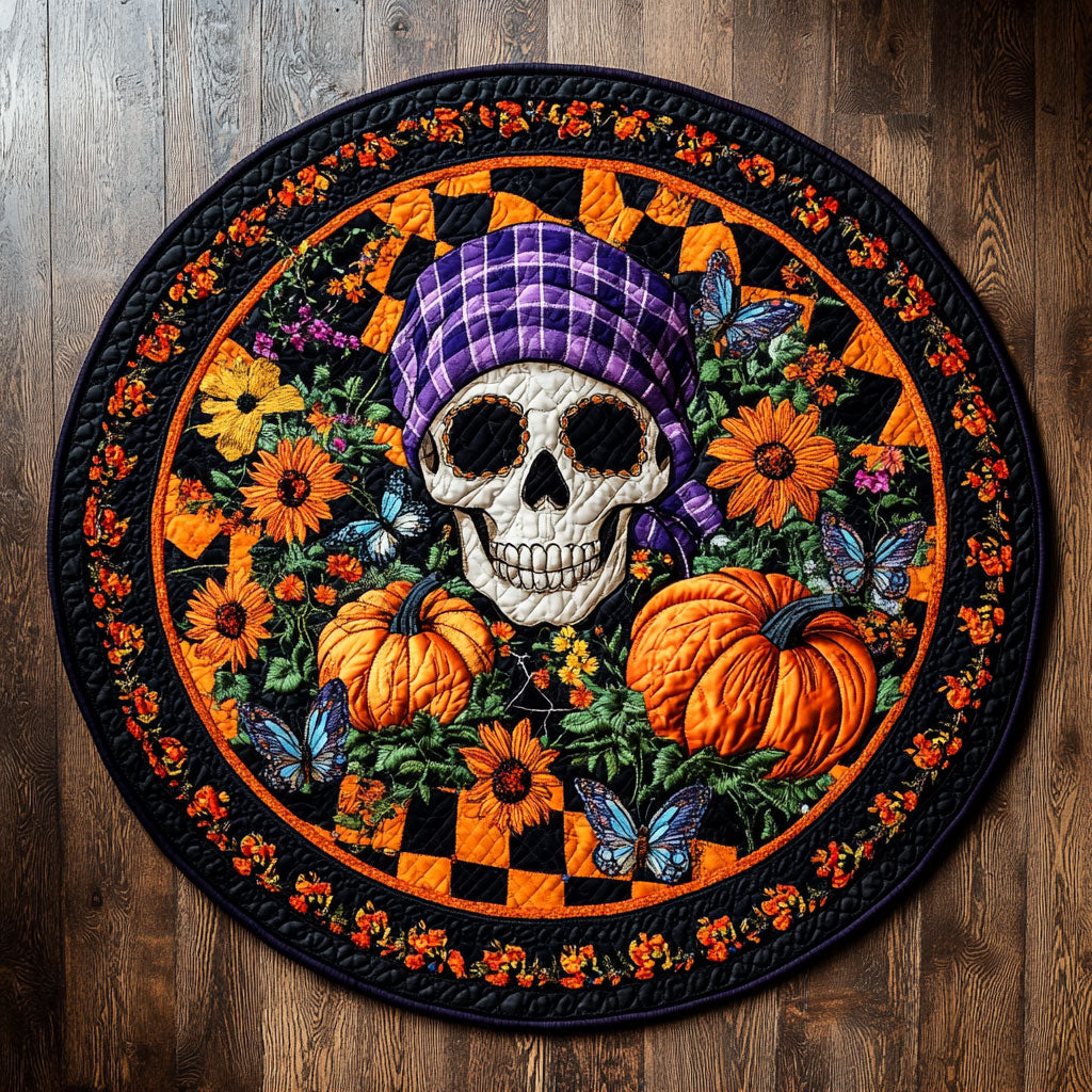 Mystic Skull WN1308085CL Quilted Round Mat