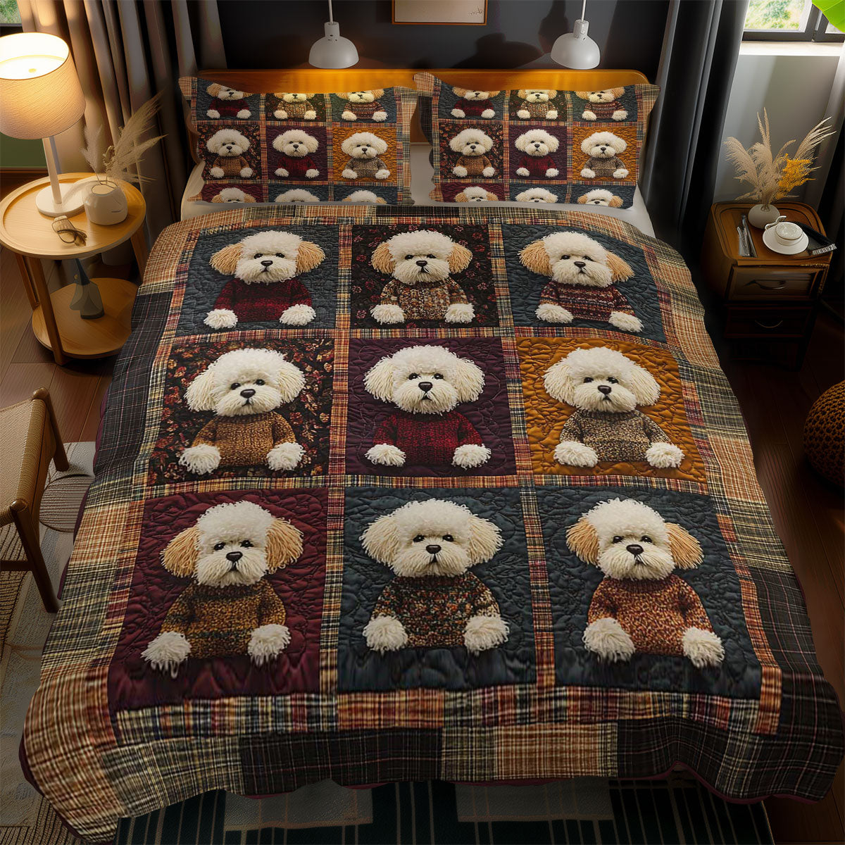 Cozy Bichon Faces WN2301055CL Duvet Cover Set