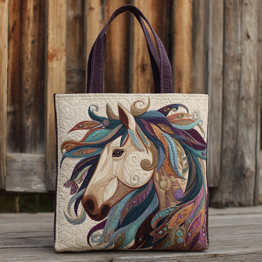 Tribal Horse XR0212034CL Quilted Tote Bag