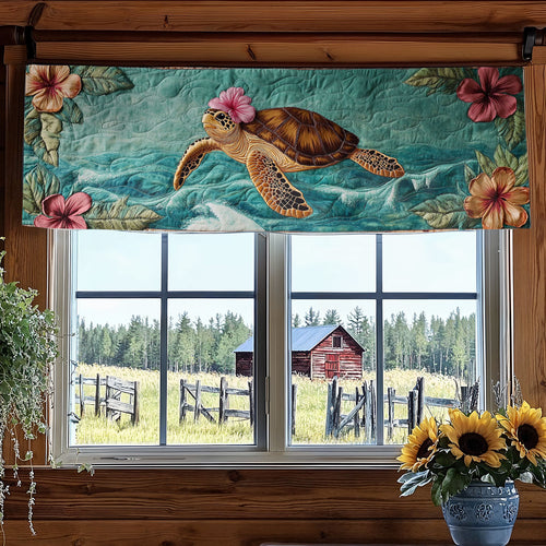 Turtle Blossom WN2406060CL Quilted Valance