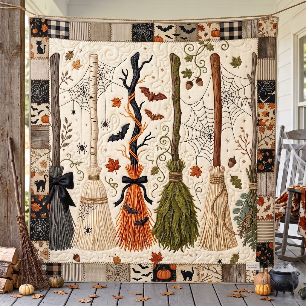Enchanted Halloween Brooms WN2606007CL Quilt