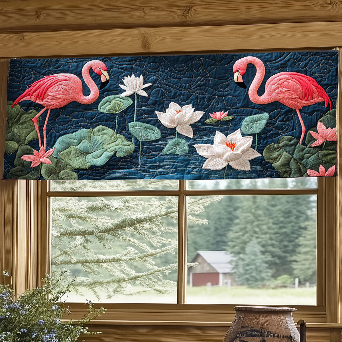 Lotus Flamingo WJ2705027CL Quilted Valance