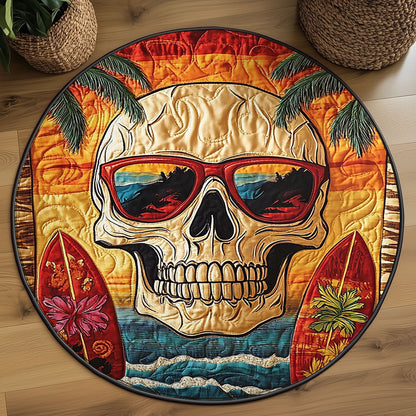 Tropical Skull WJ0107043CL Quilted Round Mat